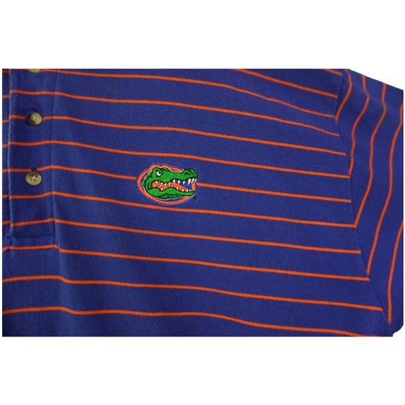 Vintage Florida Gators Men’s Striped Polo Shirt XL Blue Orange College Football - Picture 4 of 8